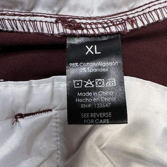 Truth + Theory Short SZ XL Burgundy Drawstring Elastic Waist Stretch Side Pocket - Picture 7 of 7